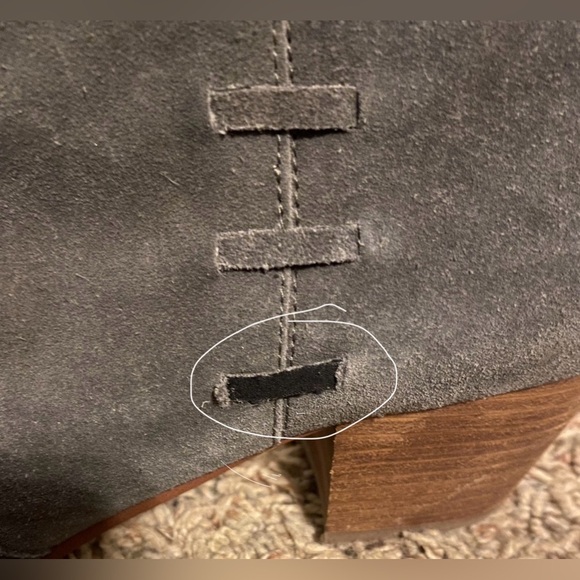 Violet & Red Casper womens suede leather block heel ankle boots gray size 10M - Picture 5 of 6